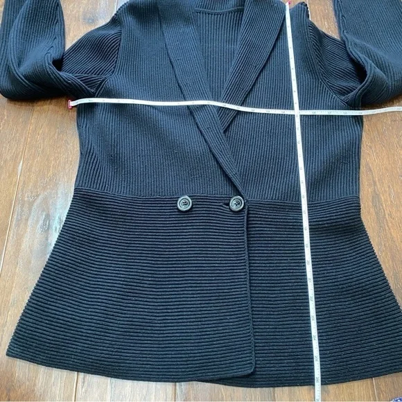 EUC Sophisticated Thick Sweater Cardigan Black L - Picture 6 of 11